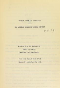 Whitney South Sea Expedition of the American Museum of Natural History