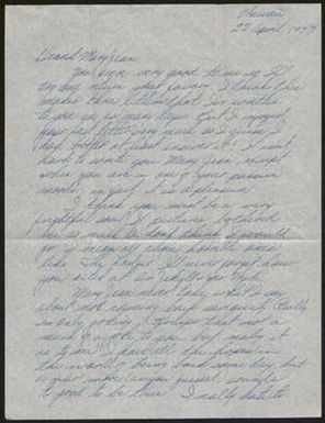 [Letter from Walter Patrick to Mary Jean Ross - April 22, 1944]