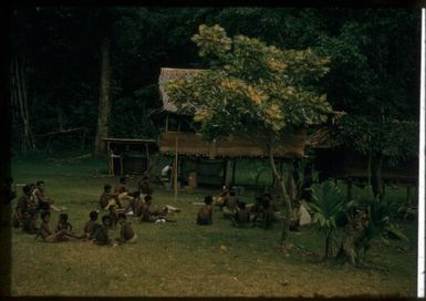 A spraying patrol begins, rest house in jungle : D'Entrecasteaux Islands, Papua New Guinea, 1956-1959 / Terence and Margaret Spencer