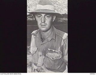 RABAUL, NEW BRITAIN, 1945-12-17. WARRANT OFFICER 2 H. H. HERRING, MILITARY MEDAL 29/46TH INFANTRY BATTALION