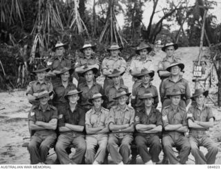 GREEN ISLAND, BOUGAINVILLE AREA, SOLOMON ISLANDS. 1944-12-19. HQ WARRANT OFFICERS AND SERGEANTS NEAR THE OFFICERS' LINES AT HQ 17 FIELD AMBULANCE, AT A POINT NOT MORE THAN 40 YARDS FROM THE BEACH