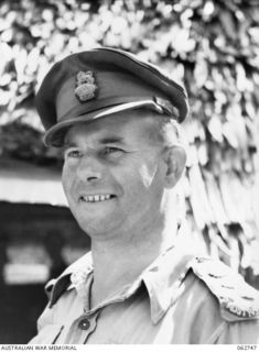 Port Moresby, Papua, New Guinea. 29 December 1943. Informal portrait of NX12346 Brigadier John Walter Main CBE ED, Chief Engineer, New Guinea Force who was awarded his decoration for outstanding ..