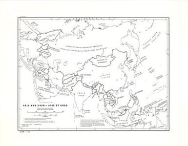 Asia and USSR - Asie et URSS: Bonne's Equal Area Projection (Projection Equivalente de Bonne)