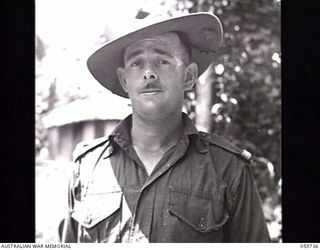 SOGERI, NEW GUINEA. 1943-11-04. PORTRAIT OF QP8523 WARRANT OFFICER 2 R. TAYLOR, AN INSTRUCTOR OF THE NEW GUINEA FORCE TRAINING SCHOOL