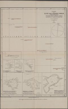 Karte der Ellice oder Lagunen Inseln : nach den Kartenskizzen der Kapitaine der Herren ; J.C. Godeffroy & Sohn in Hamburg, den englischen Admiralitätskarten, Grundemann's Missions-Atlas etc. / entworfen u. gezeichnet von L. Friederichsen