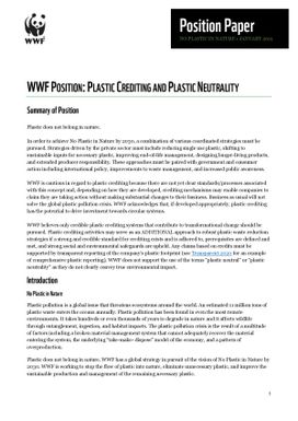 WWF Position: Plastic Crediting and Plastic Neutrality