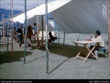 Tables set up at the election