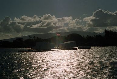 A view of the USS ARIZONA MEMORIAL.