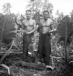 Polopolo 'ufi, F.W.C.T. Toutu'u, Mo'ungasiu. Pome'e, Sione Otuhouma and Paki with long yams.