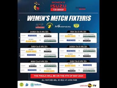 WOMEN'S ISUZU T20 SMASH | ROUND 3 MATCH 2 | 2PM | MONDAY 22nd APRIL, 2024