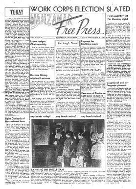Manzanar Free Press Vol. II No. 20 (September 4, 1942)
