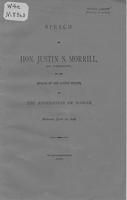 Speech of Hon. Justin S. Morrill, of Vermont, in the Senate of the United States, on the annexation of Hawaii, Monday, June 20 1898.