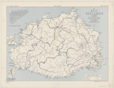 Map of Viti Levu showing vehicular roads, native tracks, villages, provinces, principal streams and watersheds / War Office