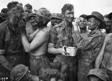 World War 2 New Zealand soldiers on Green Island (Nissan Island), North Solomon islands