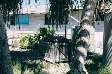 Boxed crate of empty bottles, Atafu, Tokelau