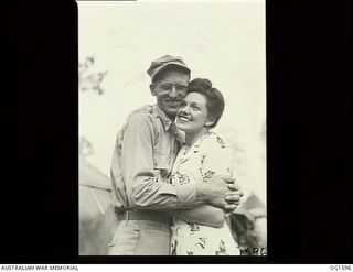 AITAPE, NORTH EAST NEW GUINEA. C. 1944-10. PORTRAIT OF HELEN MCCLURE, A MEMBER OF A CONCERT PARTY AND HER HUSBAND LIEUTENANT R. H. MCCLURE, USA, WHO WERE REUNITED AFTER A LONG SEPARATION
