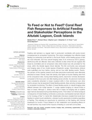 To feed or not to feed? Coral reef fish responses to artificial feeding and stakeholder perceptions in theAitutaki lagoon, Cook islands