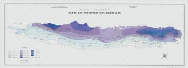 Nouvelle Calédonie : carte des précipitations annuelles / Office de la recherche scientifique et technique outre-mer