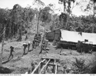 SIGNAL CORP CAMP FOR PERSONNEL WORKING ON THE LINES BETWEEN PORT MORESBY AND DOBODURA