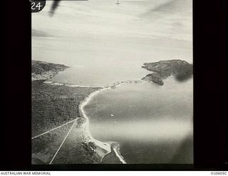 SALAMAUA, NEW GUINEA. C. 1943. AERIAL VIEW OF ALIGHTING AREA AT SALAMAUA, FACING NORTH NORTH-WEST. (COMPARE OG0605N, OG0606F)