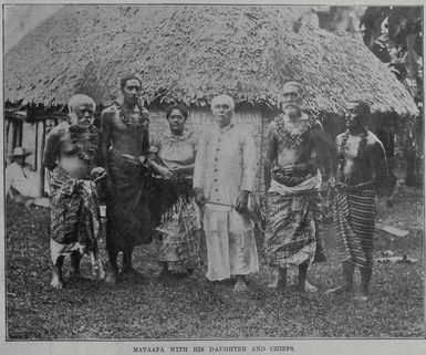 Mataafa with his daughter and chiefs