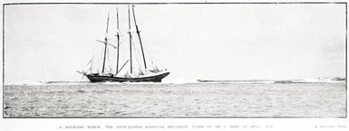 A hopeless wreck: the four-masted schooner Expansion, piled up on a reef at Suva, Fiji