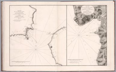 Plano de la Rada de Fayal, una de las Yslas Azores : situada la hermita de Na. Sa. de la Guia ... (with) Plano de la Rada de Angra en la Ysla Tercera. Levantado por el Brigadier de la Rl. Armada D. Vicente Tofino de S. Miguel. Ano 1788. Bauza dibujo. Barthme. Vazquez lo grabo. (to accompany) Atlas maritimo de Espana : Madrid MDCCLXXXIX (1789).