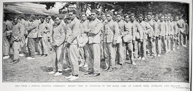 Men from a French colonial possession: recent visit of Tahitians to the Māori camp at Narrow Neck, Auckland, New Zealand