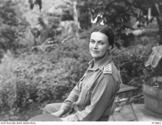 VFX94085 Captain Nora Heysen, Official war artist, Military History Section, at 106th Casualty Clearing Station