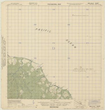 Provisional map, northeast New Guinea: Malala East (Sheet J.R. Black Map Collection / Item 32)