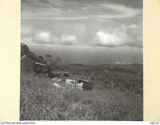 SATTELBERG, NEW GUINEA. 1944-07-06. THE SEA FROM A LOCATION NEAR THE SUMMIT OF SATTELBERG. THE PHOTOGRAPH WAS TAKEN FOR USE BY VX76415 LIEUTENANT R.B. EWERS, OFFICIAL WAR ARTIST, MILITARY HISTORY ..