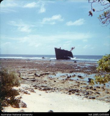 Shipwreck on beach