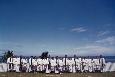 Ministers and wives at Alofi Manse, Niue
