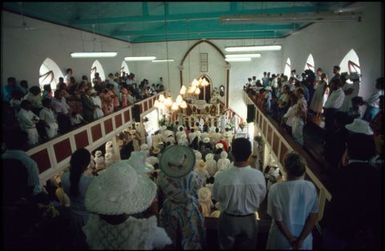 Congregation inside Avarua church, Rarotonga