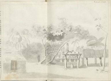 A marae in Tahiti [John Webber]