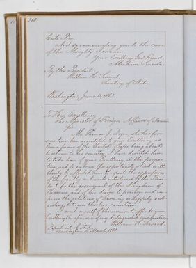 William H. Seward to the Minister of Foreign Affairs of Hawaii