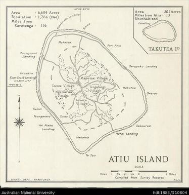 Cook Islands, Nga-pu-Toru, Atiu Island, 1:12 000