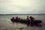 Kafaga 'harvesters' returned with produce from uta 'outer islets': Feleti's new canoe.