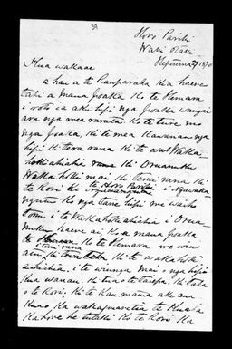 Letter from Tamihana Te Rauparaha to McLean