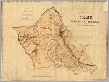 Oahu, Hawaiian Islands. Hawaiian Government Survey. W.D. Alexander, Surveyor General. Map By C.J. Lyons. From trigonometrical surveys by W.D. Alexander, C.J. Lyons, J.F. Brown, M.D. Monsarrat and Wm. Webster. Finished map by Richd. Covington. 1881. Boston: Photo. Lith. Forbes Co.