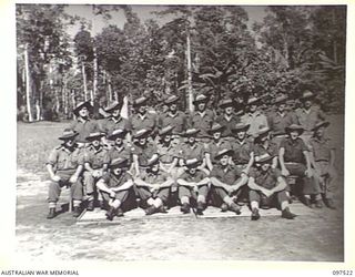 TOROKINA, BOUGAINVILLE. 1945-10-05. MEMBERS OF 12 PLATOON, B COMPANY, 57/60 INFANTRY BATTALION, 15 INFANTRY BRIGADE
