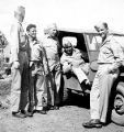 Five soldiers by a jeep, New Caledonia, 1942