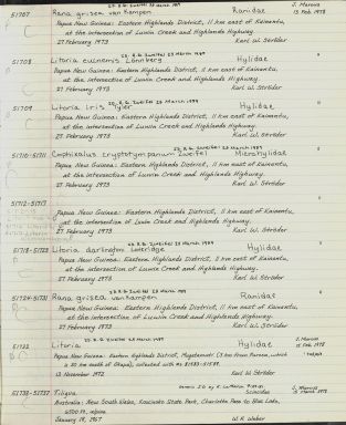 Records 51707-51737 from University of Colorado Museum Herpetology Catalog: no. UCM 42025-51844