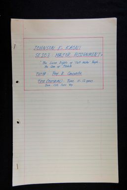 Land rights of the Salt water people -  the case of Malaita, by Johnson F. Kaoni, 1984