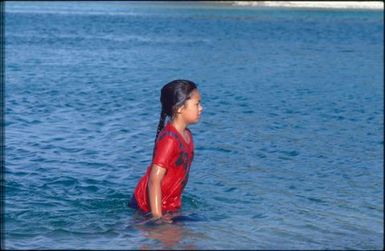 Child playing in water