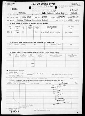 VMSB-134 - ACA Reps Nos 81-82 - Bombing Enemy Targets in the Palau Islands on 7/4 & 5/45