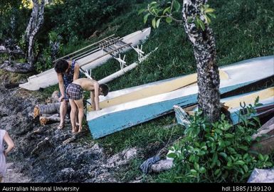 My boat, 'Floating Bed Pan' -  Iririki, Vila, New Hebrides