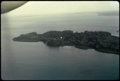 Aerial view of Fijian island, 1971