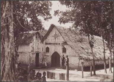 Villagers outside the church at Ara, Banks Islands, 1906 / J.W. Beattie