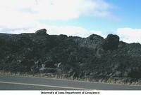 Recent ‘a‘ā flow filling channel in pahoehoe flows along road to southeast coast